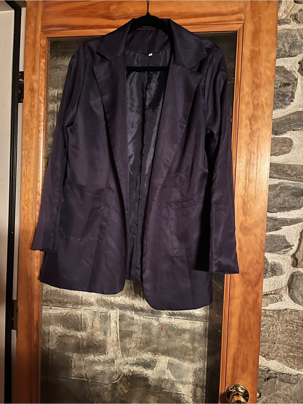 Navy Open-Front Women's Blazer Jacket